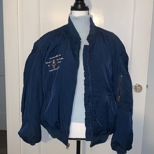Vintage Rare Limited Express Compagnie International Navy Bomber Jacket Sz Med